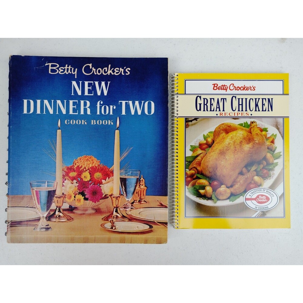 Vtg Betty Crocker's Cookbooks (2) Spiral Bound [Chicken Is FIRST EDITION]
